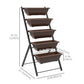 Outsunny 5-Tier Raised Garden Bed with 5 Planter Box, Outdoor Plant Stand Grow Containers with Leaking Holes, Brown