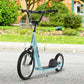 Aosom Youth Kick Scooter with Adjustable Handlebar and 16'' Inflatable Rubber Wheel for Kids and Teens 5+ Year Old, Blue
