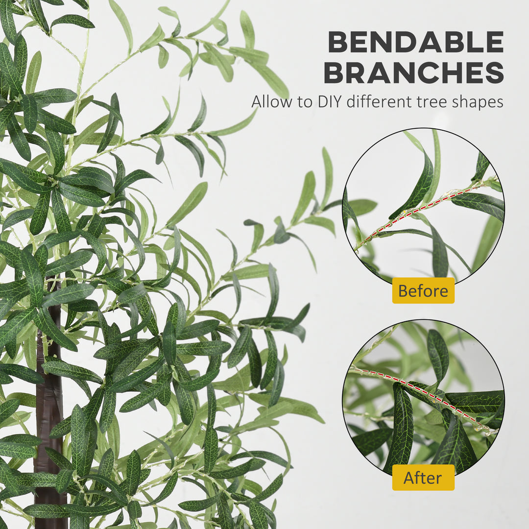 HOMCOM 6ft LED Olive Tree with 300 Warm White Lights, Light up Olive Tree for Indoor, Home, Party, Wedding, Christmas, Green