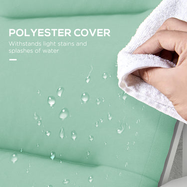 Outsunny Patio Chair Cushions for Adirondack Chair Replacement Cushions with Back and Ties, Set of 2, Green