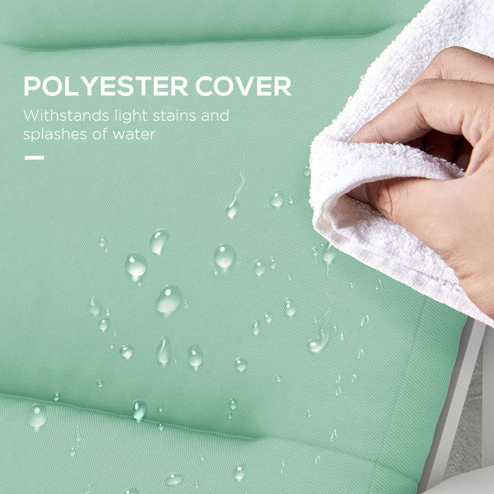 Outsunny Patio Chair Cushions for Adirondack Chair Replacement Cushions with Back and Ties, Set of 2, Green