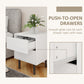 HOMCOM Nightstand Set of 2, Modern Bedside End Table with Push-to-Open Drawers and Steel Legs for Living Room, Bedroom, White