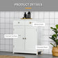 kleankin Freestanding Bathroom Floor Cabinet, Organizer Floor Tower with 2 Door, 2 Drawers, Adjustable Shelf, Grey