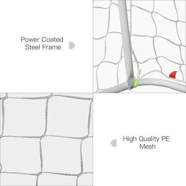 Soozier 6ft x 4ft Soccer Goal Net with Metal Frame, PE Mesh, Ground Stakes, Easy Assembly, Yellow