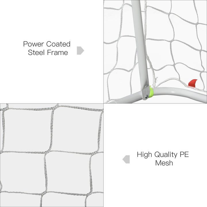 Soozier 6ft x 4ft Soccer Goal Net with Metal Frame, PE Mesh, Ground Stakes, Easy Assembly, Yellow