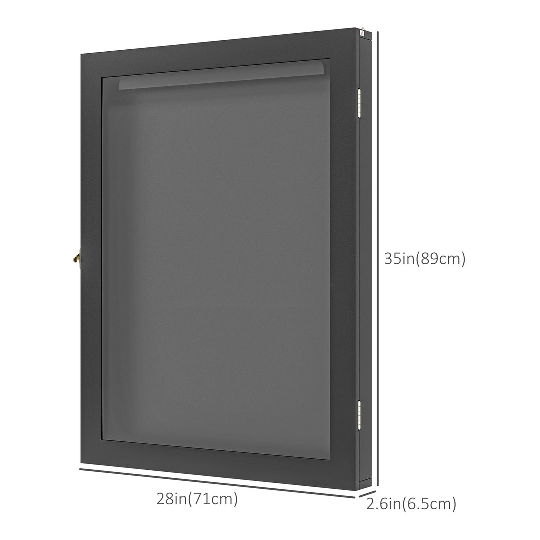 HOMCOM 24" x 32" Hockey Jersey Frame, Jersey Shadow Box for Basketball Football Baseball, Black