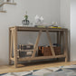 HOMCOM 52" Console Table, Farmhouse Narrow Entryway Table with Storage Shelf, Rustic Sofa Table with Anti-tipper for Living Room and Hallway, Brown