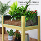 Outsunny Wooden Raised Garden Bed with Acrylic Panels, Raised Planter Box with Drainage Holes, 43.3" x 19.7" x 31.5"