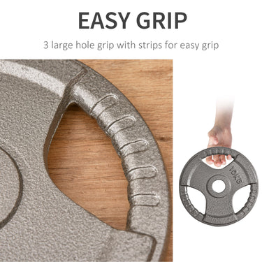 Soozier 6 PCS Weight Plates Grip Plate Sets for Strength and Weightlifting Training, Barbell Weight Set for Home, 77 Lbs Total