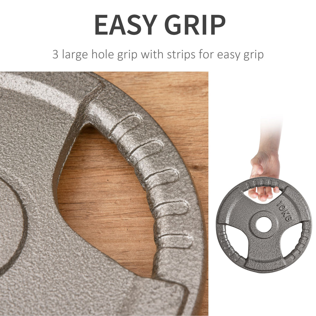 Soozier 6 PCS Weight Plates Grip Plate Sets for Strength and Weightlifting Training, Barbell Weight Set for Home, 77 Lbs Total