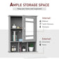 kleankin Bathroom Cabinet Wall Mount with Mirror Door 3 Shelf Organizer for Bathroom, Kitchen, Bedroom, Grey