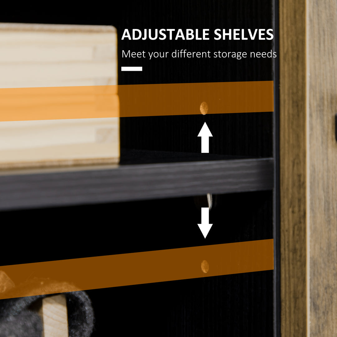 HOMCOM TV Stand for TVs up to 55 Inches, TV Cabinet with Adjustable Shelves and Cable Holes, TV Bench for Living Room, White