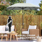 Outsunny 7.6FT Aluminum Patio Umbrella Parasol 8 Ribs Outdoor Market Umbrella with Crank, Push Button Tilt for Deck, Backyard and Lawn, Sky Blue