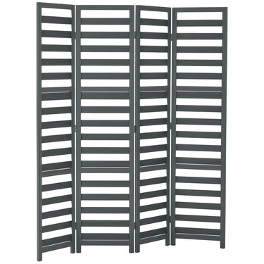 HOMCOM 5.6 Ft. Tall 4-Panel Room Divider, Louvred Pattern Freestanding Folding Privacy Screen Panels, Partition Wall Divider for Indoor Bedroom Office