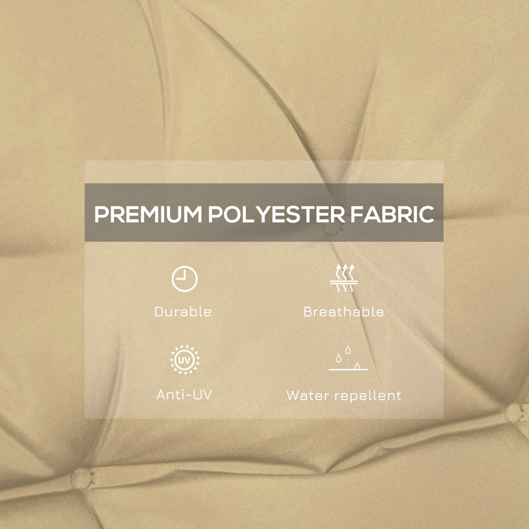 Outsunny Porch Swing Cushion Garden Bench Cushion with Backrest, Non-Slip 2-seater Soft Pad, Swing Chair Mat Replacement for Indoor and Outdoor, 39.4" x 38.6", Dark Grey