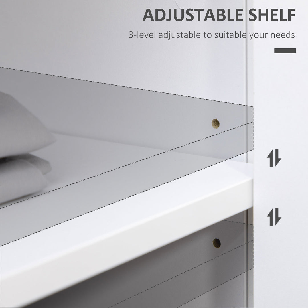 HOMCOM Sideboard, Modern Kitchen Storage Cabinet with Drawers and Adjustable Shelf, for Living Room and Entryway, White