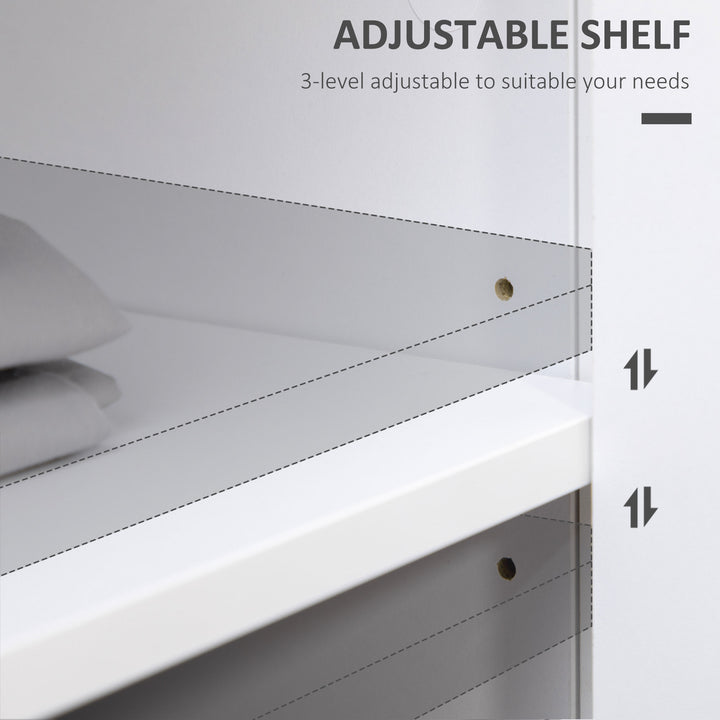 HOMCOM Sideboard, Modern Kitchen Storage Cabinet with Drawers and Adjustable Shelf, for Living Room and Entryway, White