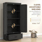 HOMCOM 69" Tall Farmhouse Kitchen Pantry Cabinet with 2 Doors, Drawer and Adjustable Shelves, Black Wood Grain