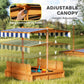 Outsunny Kids Wooden Sandbox Outdoor Backyard Playset Children Play Station w/ Adjustable Canopy & Convertible Bench Sand for 3-7 Years Old