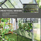 Outsunny 6' x 12' x 6.5' Walk-in Greenhouse, Polycarbonate Greenhouse with Adjustable Roof Vent, Base, Sliding Door, Clear