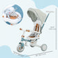 Qaba 7 in 1 Toddler Tricycle with Safety Harness, Adjustable & Removable Parent Handle, Canopy, Storage Bag, Brake, Pink