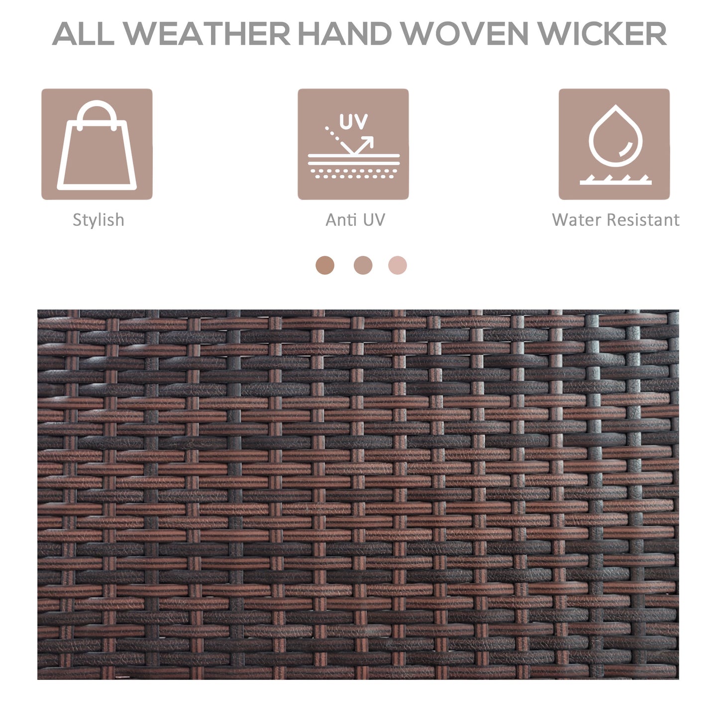Outsunny Outdoor Storage Cabinet, Patio Storage Box Rack Rattan Wicker Pool Towel Valet Organizer Poolside Garden Lawn Bathroom Furniture Shelf w/ Shelf Drawer, Dark Brown