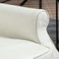 HOMCOM Wingback Reclining Chair with Footrest, Button Tufted Recliner Chair with Rolled Armrests for Living Room, Light Grey