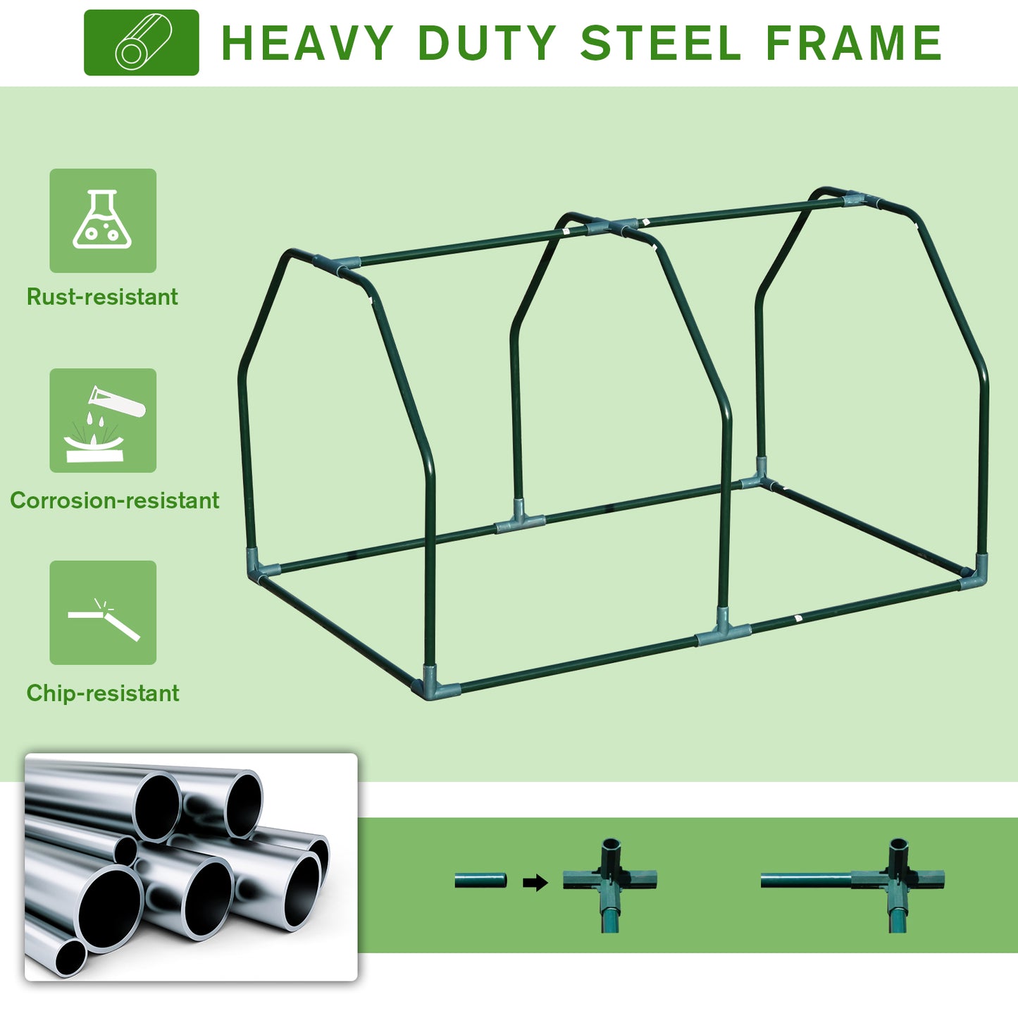 Outsunny 39" x 28" x 24" Portable Mini Greenhouse PE Grow House with Zipper Door Gardening Plant Cover Steel Frame