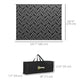 Outsunny Reversible Outdoor Rug Waterproof Plastic Straw RV Rug with Carry Bag, 9' x 12', Black and Grey Geometric