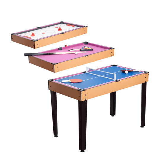 Soozier 3 in 1 Multi-use Mini Games Table Tennis Billiard Pool Air Hockey Set with All Accessories