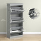 HOMCOM Slim Shoe Cabinet with 3 Flip Drawers and Adjustable Shelves, Narrow Shoe Cabinet for 15 Pairs of Shoes, White