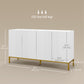HOMCOM Sideboard Storage Cabinet with Adjustable Shelves, Soft-Close Doors, Kitchen Buffet Cabinet for Dining Room, White