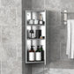 HOMCOM Wall mounted Bathroom Corner Mirror Storage Cabinet Stainless Steel with Single Door
