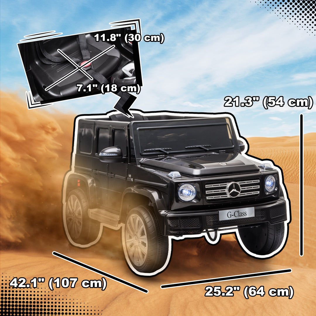Aosom Mercedes Benz G500 Licensed 12V Kids Ride on Car with Remote Control, Music, Lights, MP3 for 37-96 months, Black