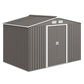 Outsunny 9.1'x6.4'x6.3' Garden Storage Shed w/ Foundation Kit Metal Tool Storage House w/ Double Doors Light Green