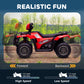 Aosom 12V Kids ATV Quad, 4 Wheeler Battery Powered Electric Vehicle with Music MP3, Headlights, High Low Speed, Treaded Tires, for Boys and Girls Ages 37-60 Months, Pink