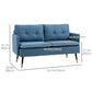 HOMCOM 55" Loveseat Sofa for Bedroom, Modern Love Seats Furniture with Button Tufting, Upholstered Small Couch for Living Room, Small Space, Grey