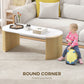 HOMCOM Coffee Table, Modern Marble-Effect Living Room Table with Round Corners and Thicken Legs, Black