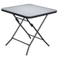 Outsunny 30" Square Outdoor Dining Table, Foldable Patio Table with Umbrella Hole, Water-Grain Glass Top Coffee Table for Balcony, Poolside, Black