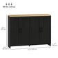 HOMCOM Modern Sideboard Buffet Cabinet, Modern Kitchen Storage Cabinet with 3 Doors Adjustable Shelves, for Dining Room, White