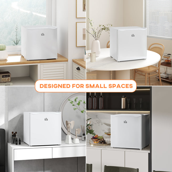 HOMCOM 1.1 Cu. Ft. Mini Freezer, Compact Upright Freezer with Reversible Door, Removable Shelf, Adjustable Temperature, White