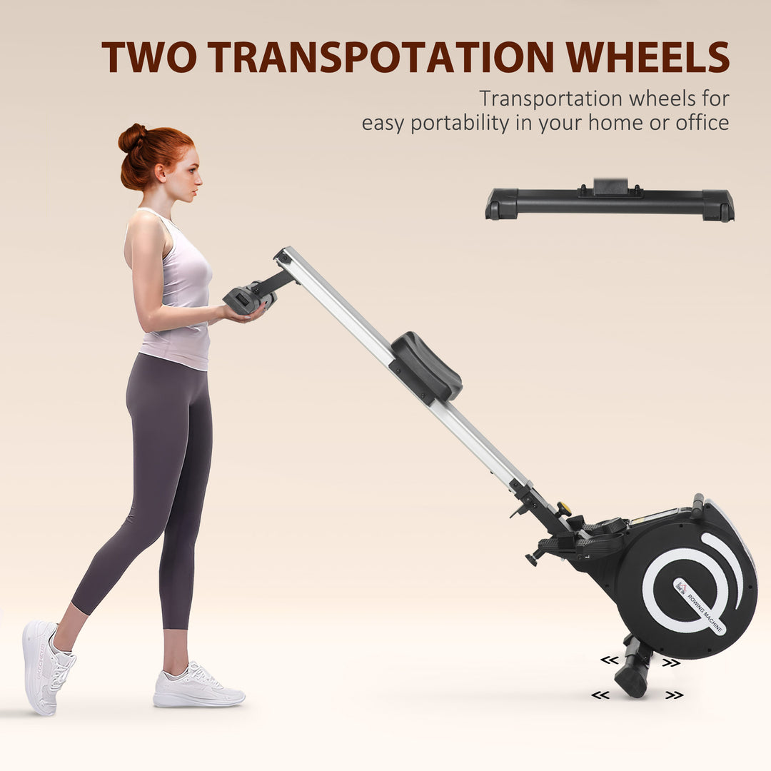 Soozier Magnetic Rowing Machine Adjustable Resistance Rower with LCD Digital Monitor Fully Body Health & Fitness for Home Use