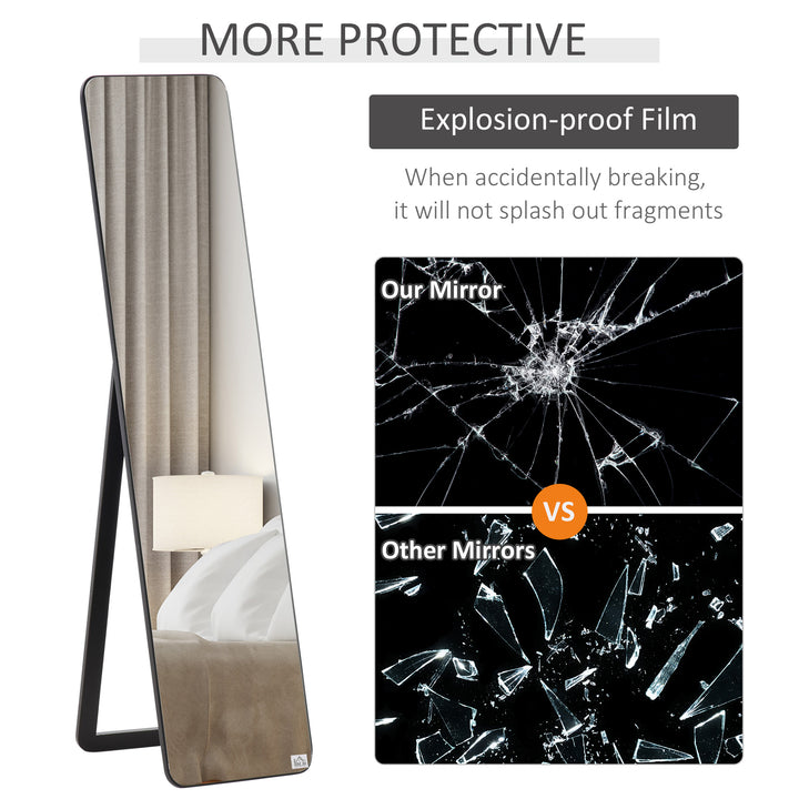 HOMCOM Full Length Mirror for Bedroom, Free Standing Dressing Mirror, Wall Mirror with Wood Frame, 15" x 61", Black