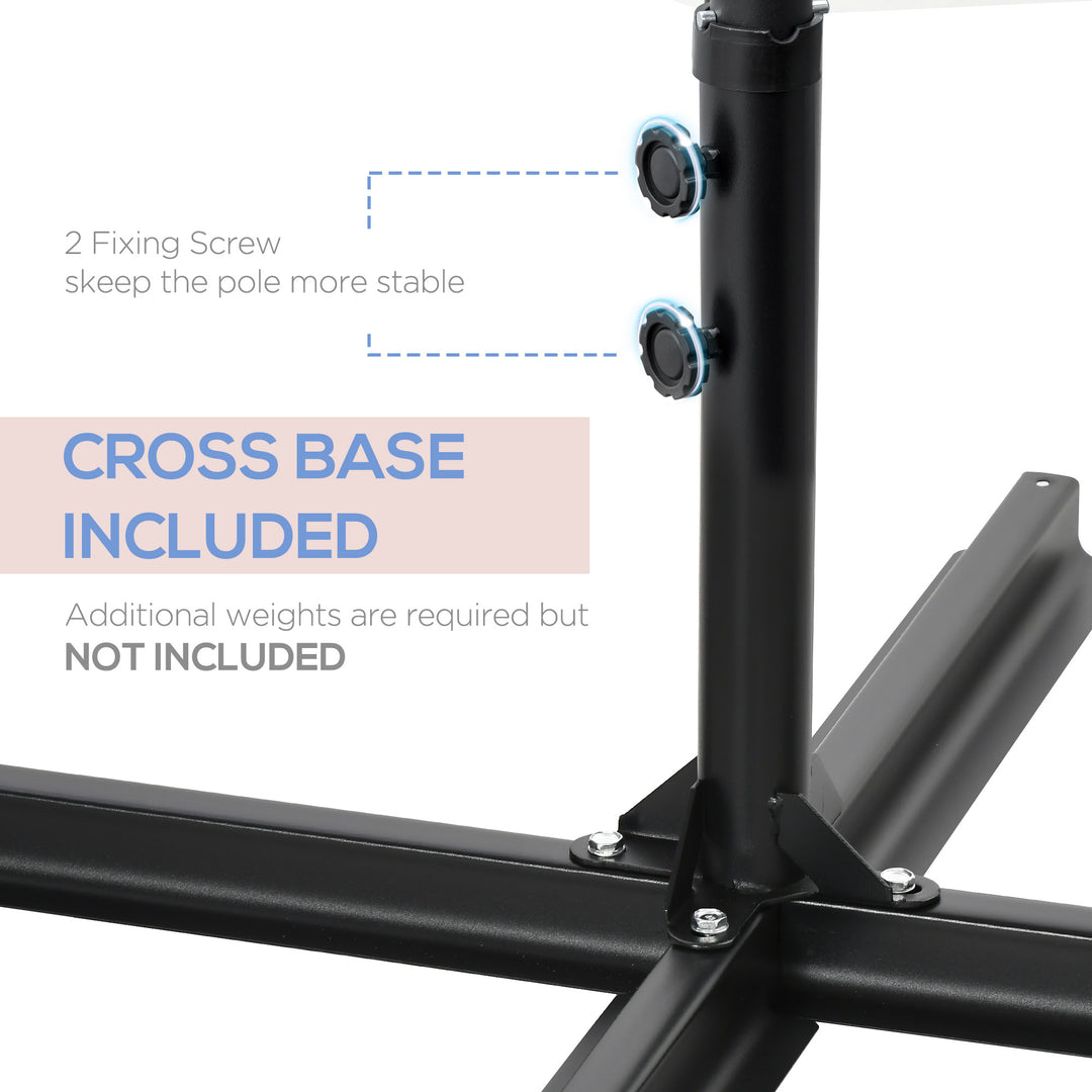 Outsunny 8.5FT Outdoor Cantilever Roma Parasol with 360° Rotation and Cross Base, Offset Patio Umbrella for Garden, Dark Grey