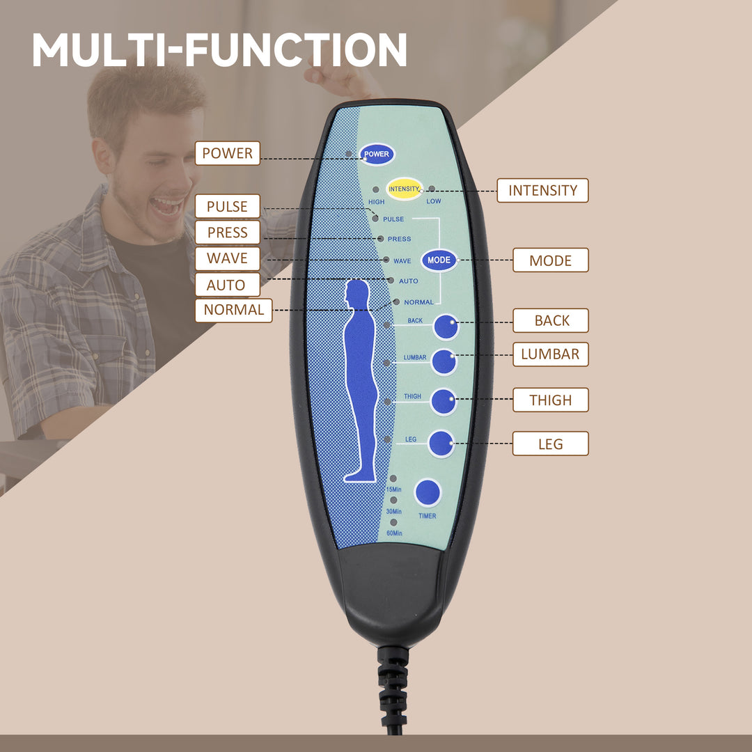 Vinsetto Office Chair 6-point Vibration Massage Chair Micro Fiber Recliner with Retractable Footrest Brown