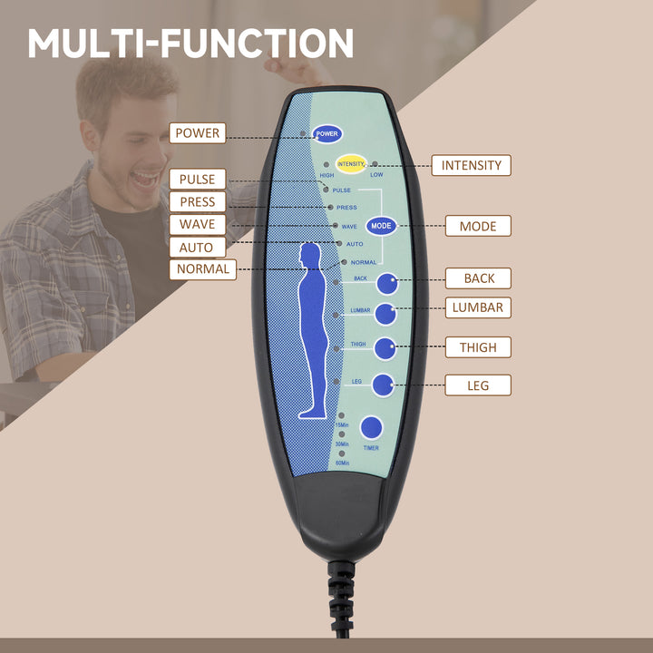 Vinsetto Office Chair 6-point Vibration Massage Chair Micro Fiber Recliner with Retractable Footrest Brown