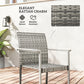 Outsunny 5 Pieces Wicker Outdoor Furniture Set, Rattan Patio Dining Set with Cushions, Umbrella Hole for Garden Backyard, Grey