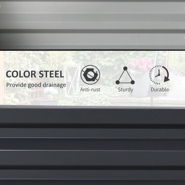 Outsunny Galvanized Raised Garden Bed, Outdoor Planter Box for Vegetables, Flowers, Herbs, 4' x 2' x 1', Grey