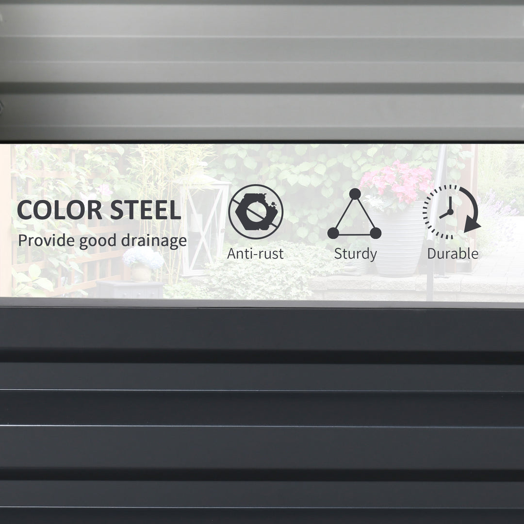 Outsunny Galvanized Raised Garden Bed, Outdoor Planter Box for Vegetables, Flowers, Herbs, 4' x 2' x 1', Grey