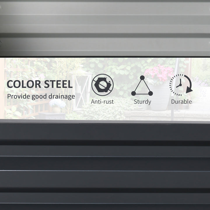 Outsunny Galvanized Raised Garden Bed, Outdoor Planter Box for Vegetables, Flowers, Herbs, 4' x 2' x 1', Grey